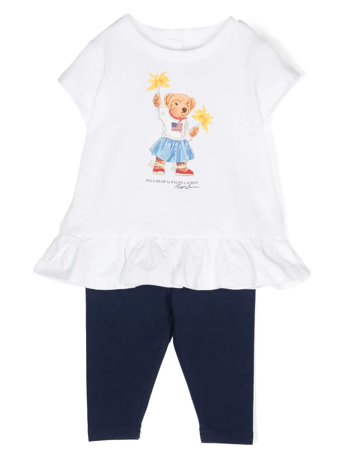 Комплект леггинсов с принтом Polo Bear Polo Ralph Lauren, белый