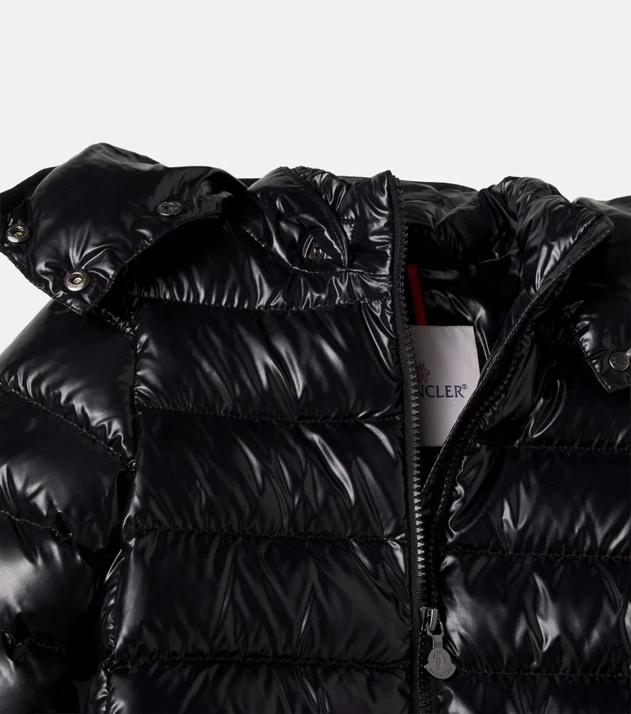 Стеганое пуховое пальто Moncler Enfant, черный — фото 3