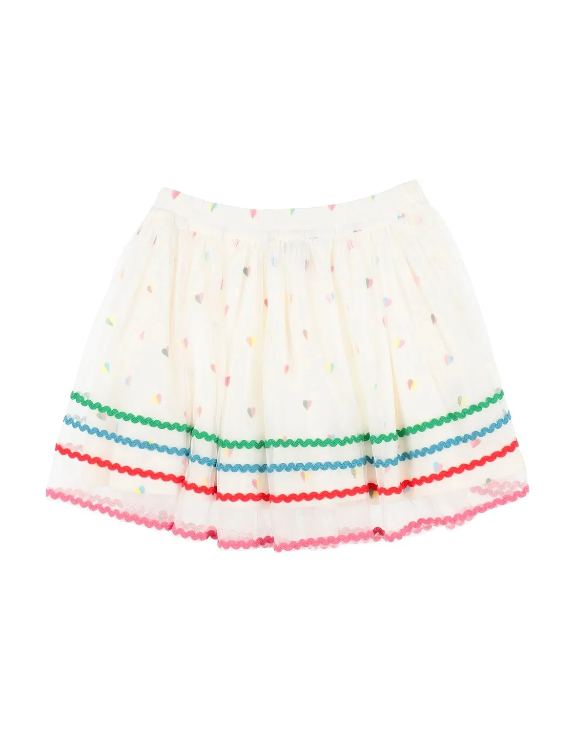 Детская юбка из фатина для девочек с вышивкой Stella Mccartney Kids, белый