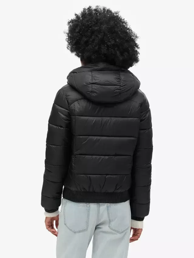 Спортивная пуховая куртка-бомбер, черная Superdry — фото 2