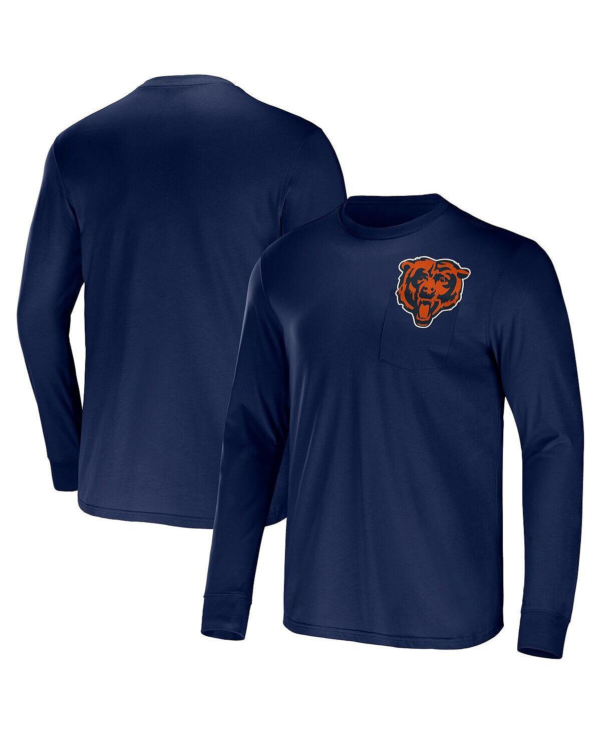 

Мужская футболка nfl x darius rucker collection by navy chicago bears team с длинным рукавом Fanatics, синий