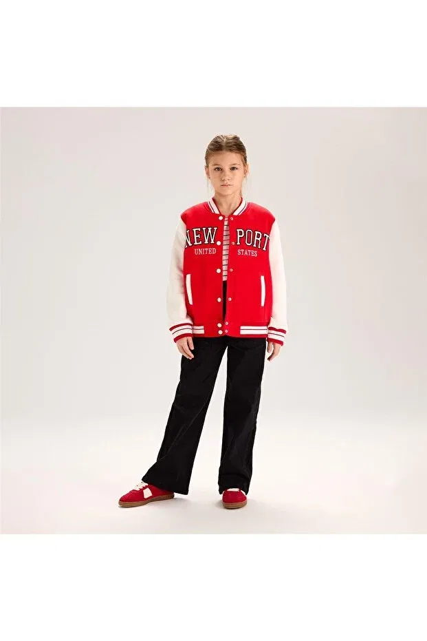 Детская куртка для девочек с принтом Girl's brushed inside thick college jacket Wanex, Pomegranate Blossom — фото 4