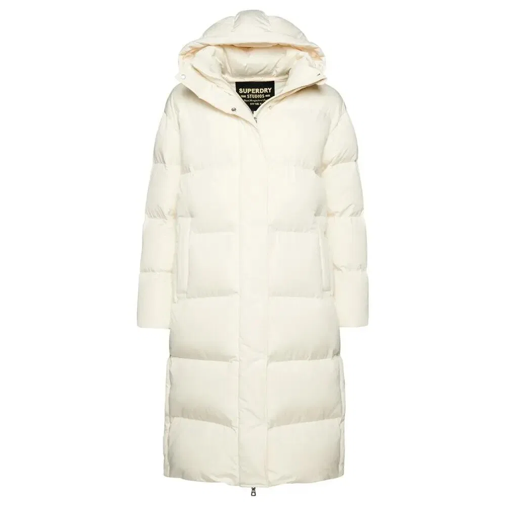 Женское удлиненное стеганое пальто с капюшоном Superdry, Weiß