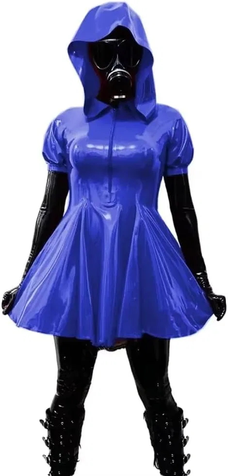 Женское мини-платье A-line с капюшоном Fetish Queen, Blue