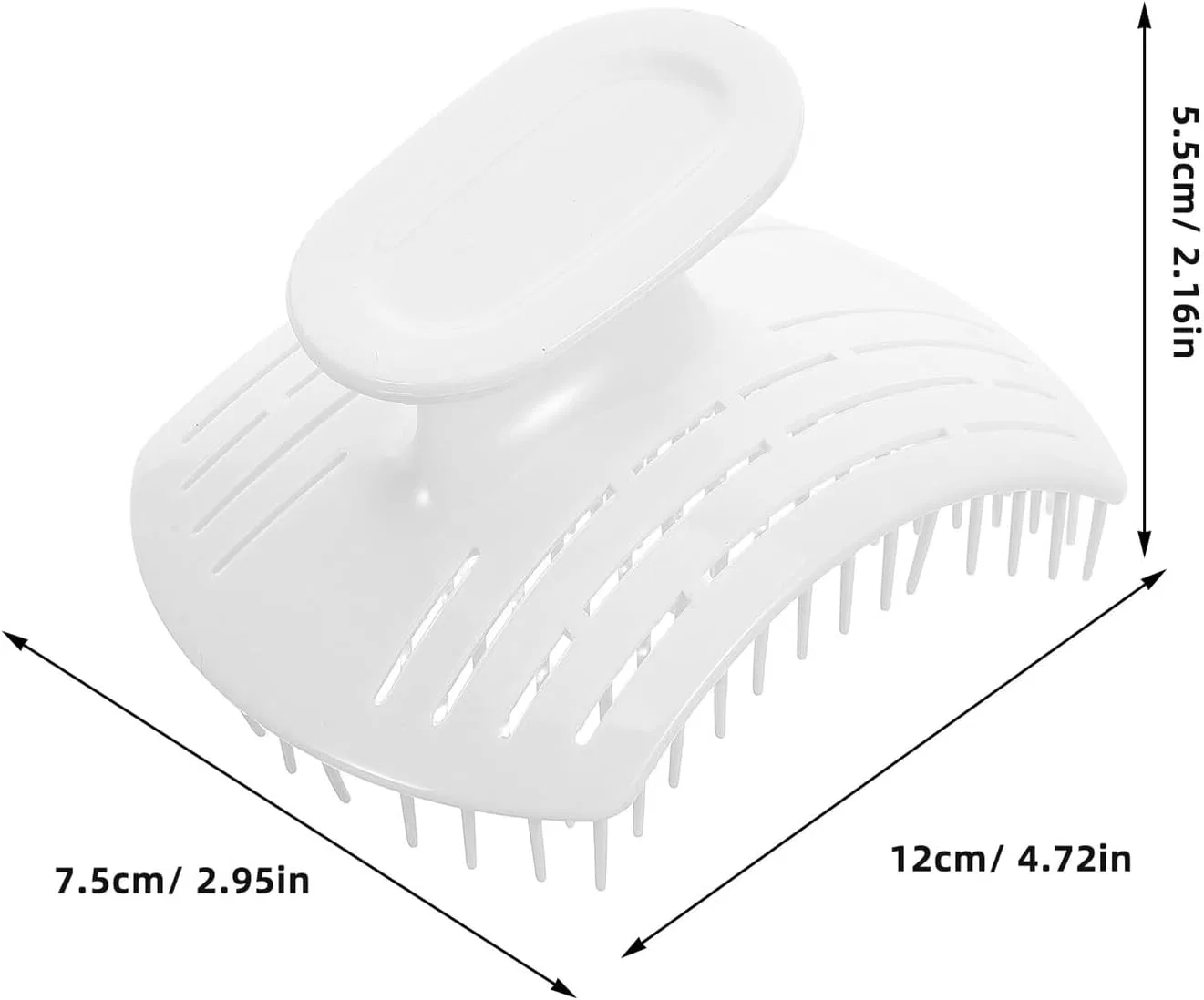 Щетка для мытья головы из силикона, LALADEFIEE, 12x7.5x5.5 см, Белый — фото 2