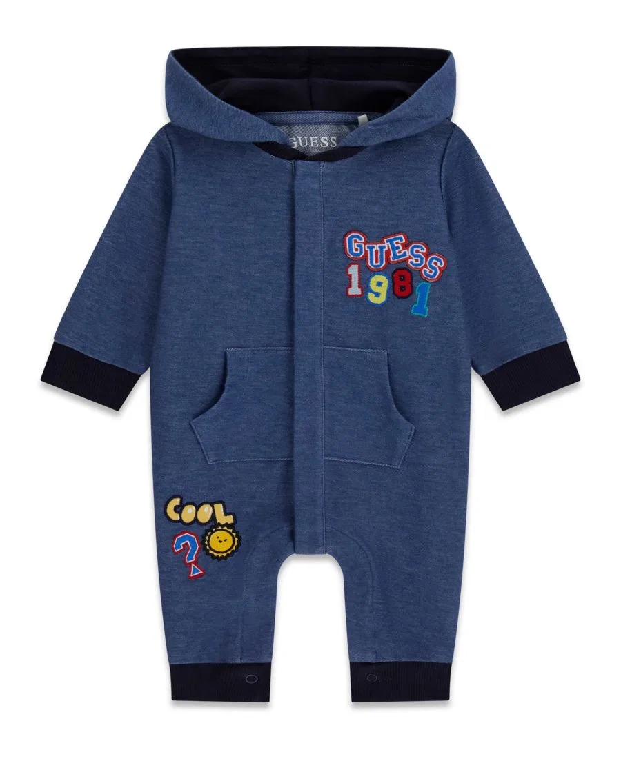 Детский комбинезон-слип с капюшоном Knit Denim Hooded Coverall GUESS, Blue