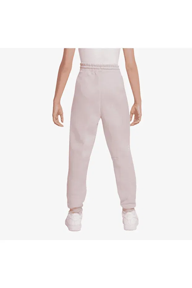 Детские спортивные штаны для девочек с начесом Tech Fleece Nike, Beige — фото 3