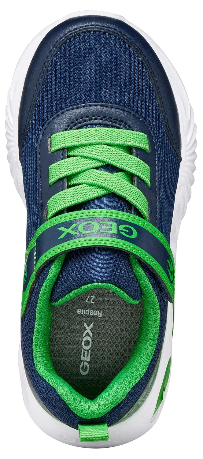 Детские кроссовки для мальчиков с подсветкой J Assister Boy C Geox, Navy Lt Green — фото 2