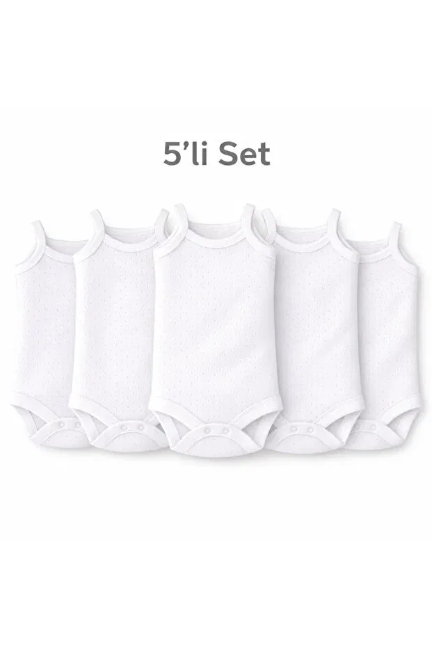 Детское боди без рукавов 5-предметный набор Novibaby, White3