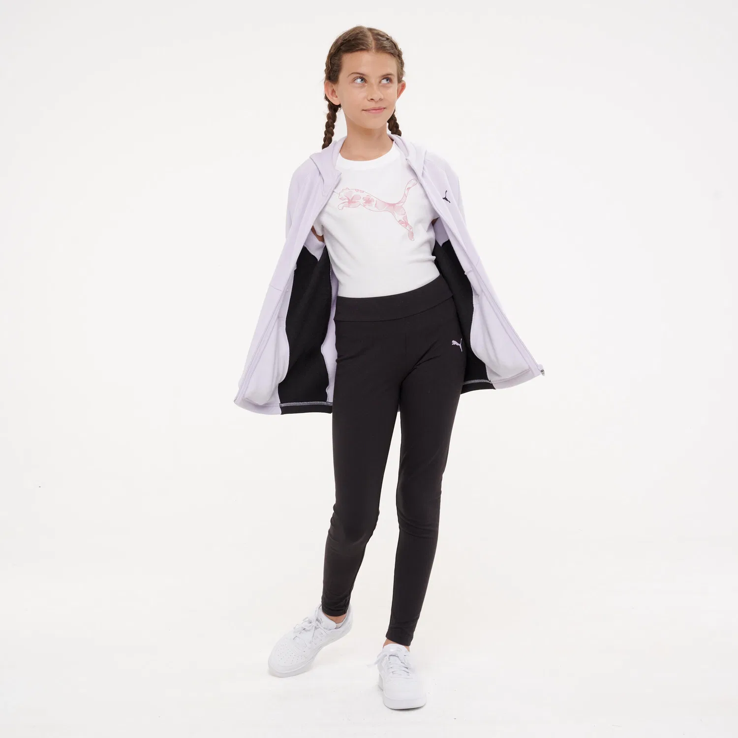 Детский спортивный костюм для девочек Puma, Malvenfarben Schwarz — фото 2