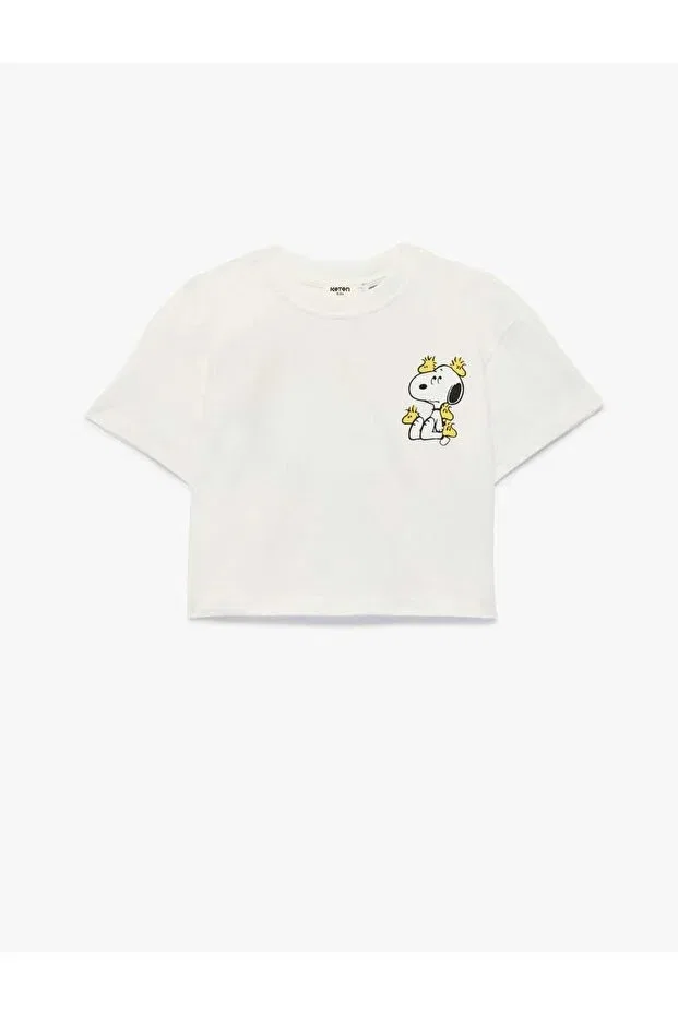 Детская футболка для девочек с принтом Licensed Snoopy Koton, Ecru