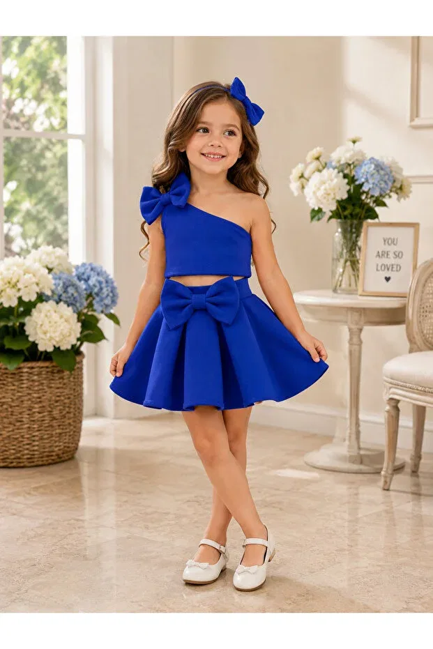 Детское платье для девочек без рукавов Tunay Moda, Blue