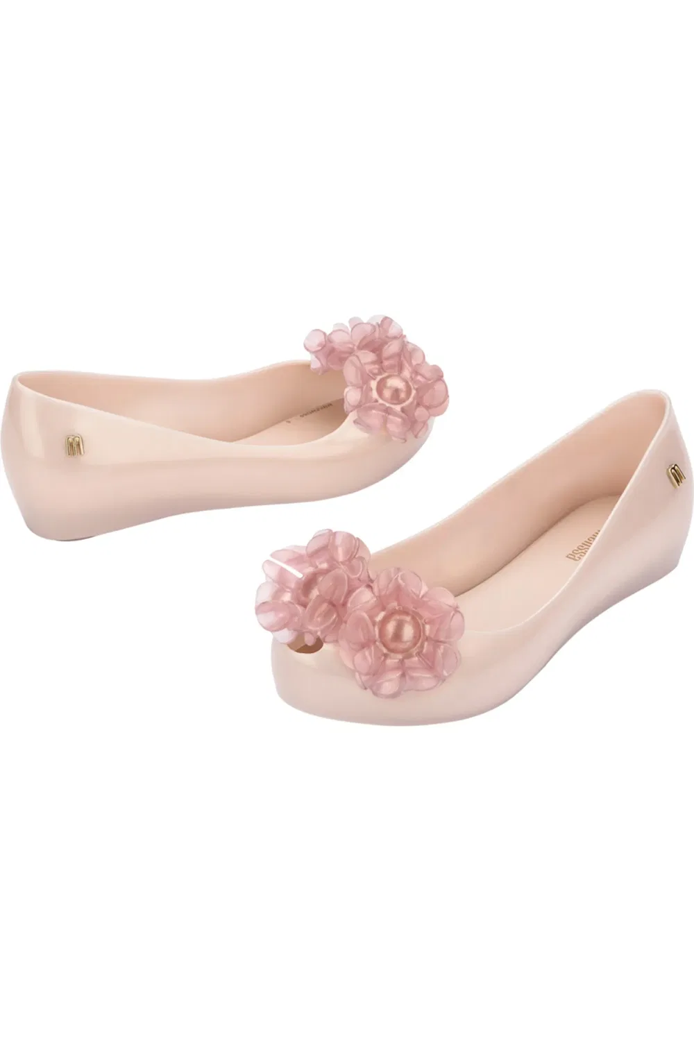Туфли детские с цветочными аппликациями Mini Ultragirl Springtime Flat Mini Melissa, розовый — фото 3