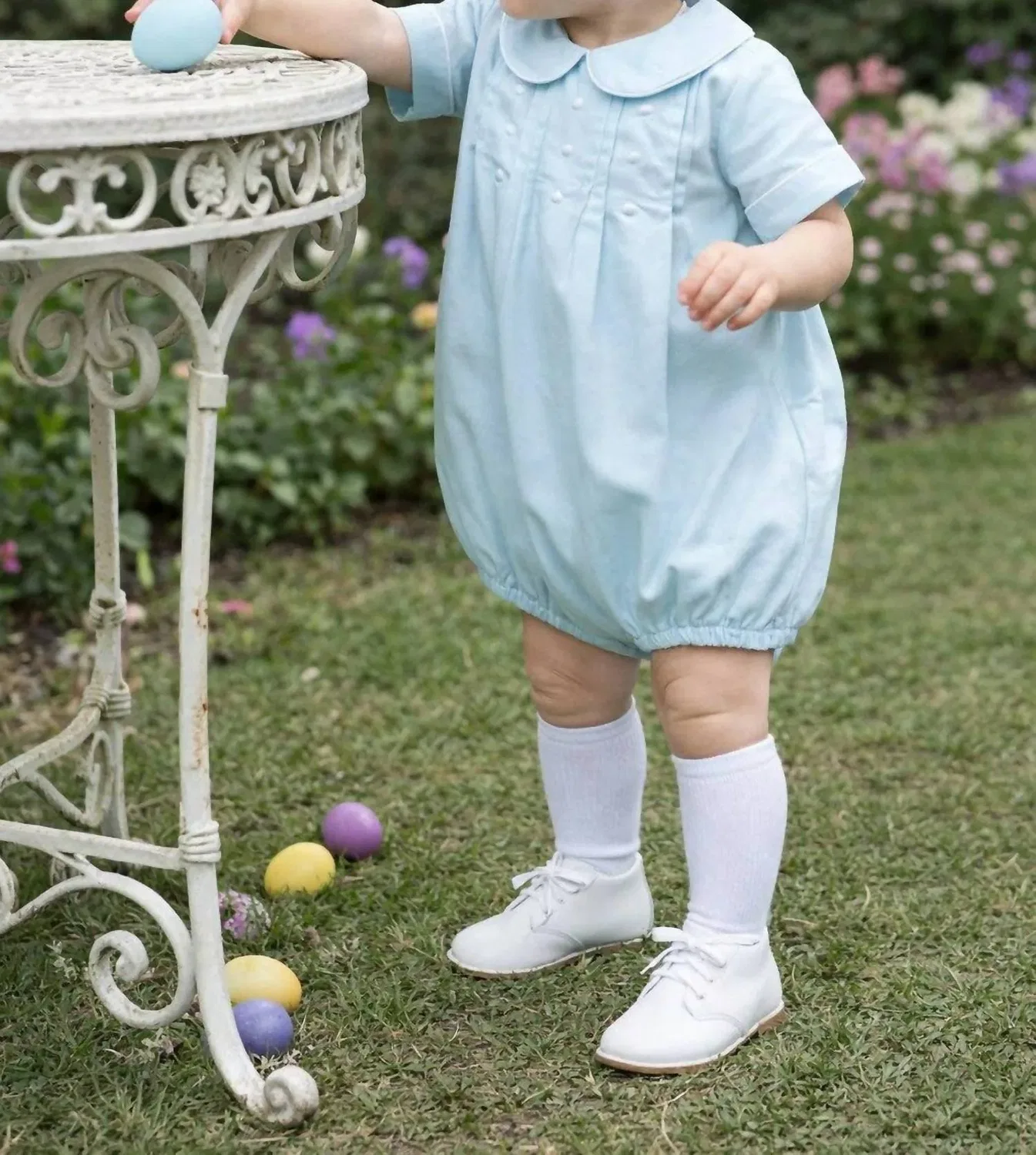 Детский боди-комбинезон для мальчиков с вышивкой Embroidered Dots Marco & Lizzy, Mint
