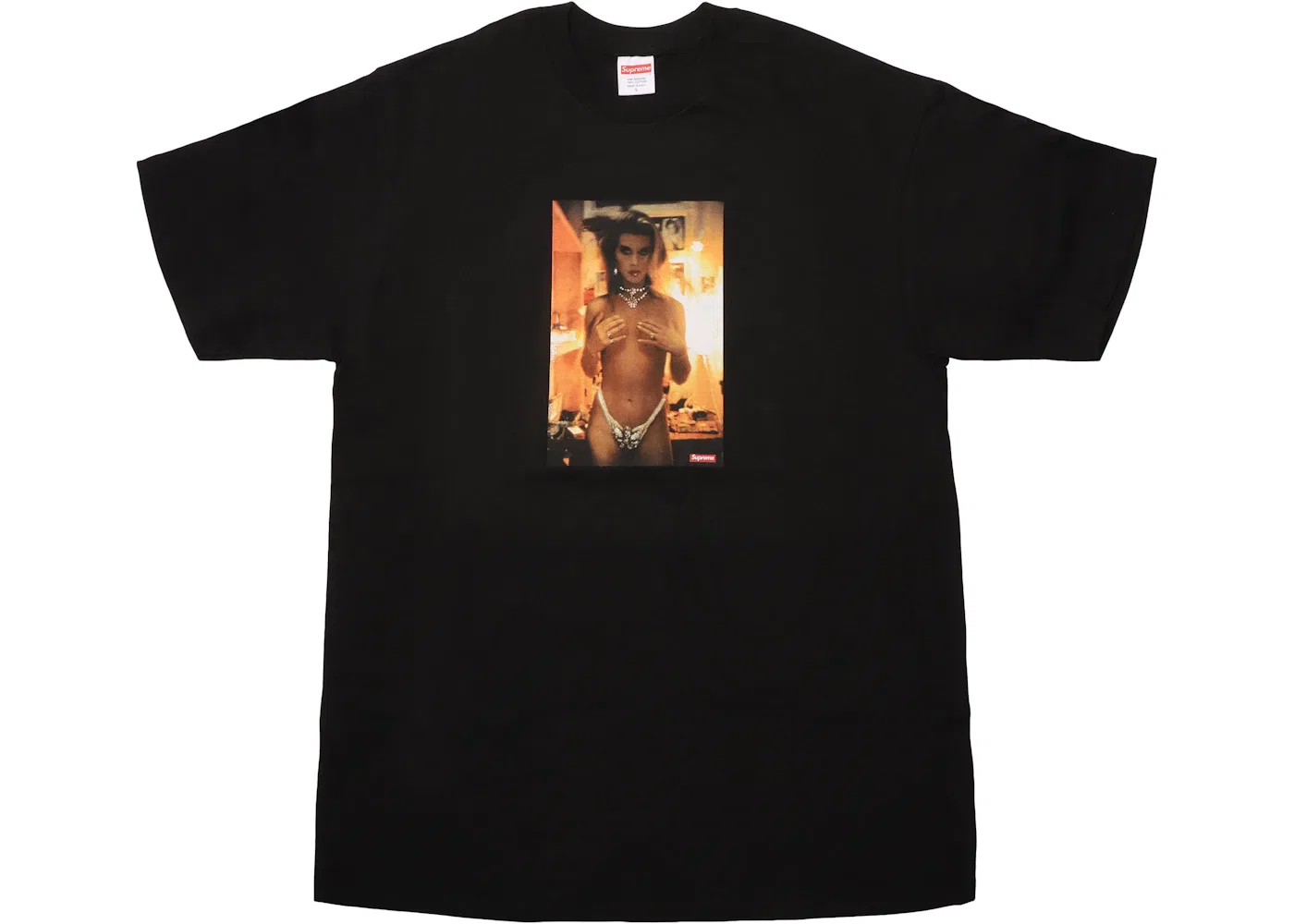 Мужская футболка с принтом Kim in Rhinestone Supreme, Black