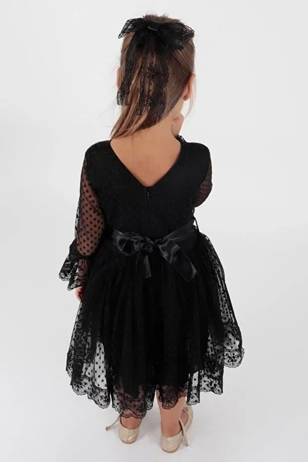 Детское платье для девочек с коротким рукавом Ahengim, Black — фото 4