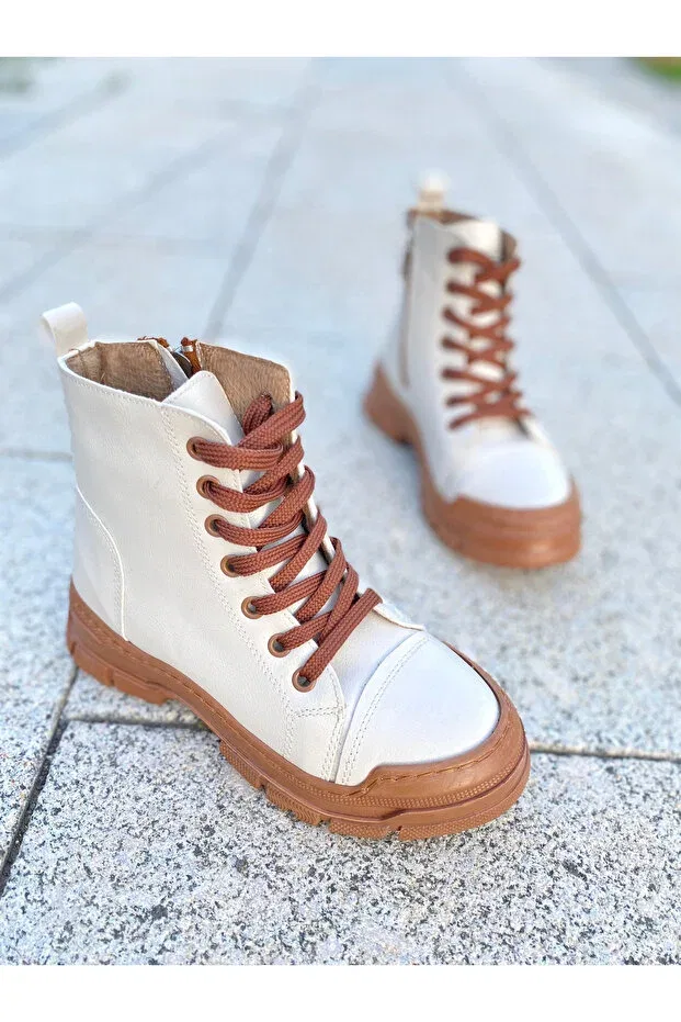 Детские ботинки для девочек водонепроницаемые Girl'S waterproof beige boots Nese Shoes, Beige