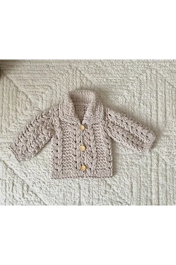 Детский кардиган с косами Kokoş Hediyelik, Beige