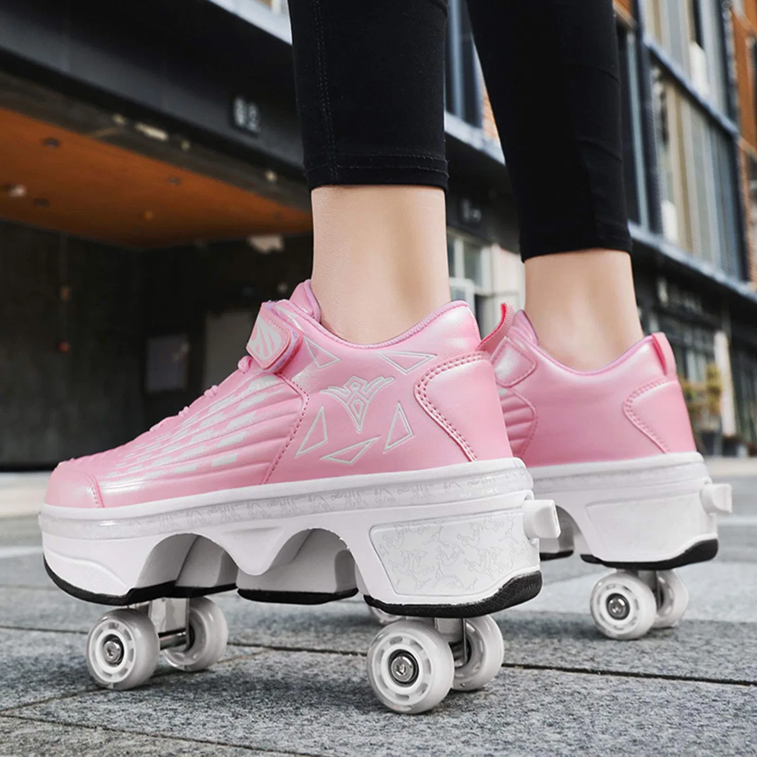 Детские кроссовки-ролики с выдвижными колесами RDJSHOP, Pink — фото 2