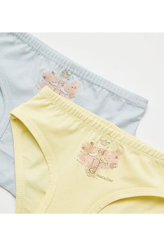 Детские трусы для девочек с принтом Swan Lycra Organic Cotton Panties Natuline, White