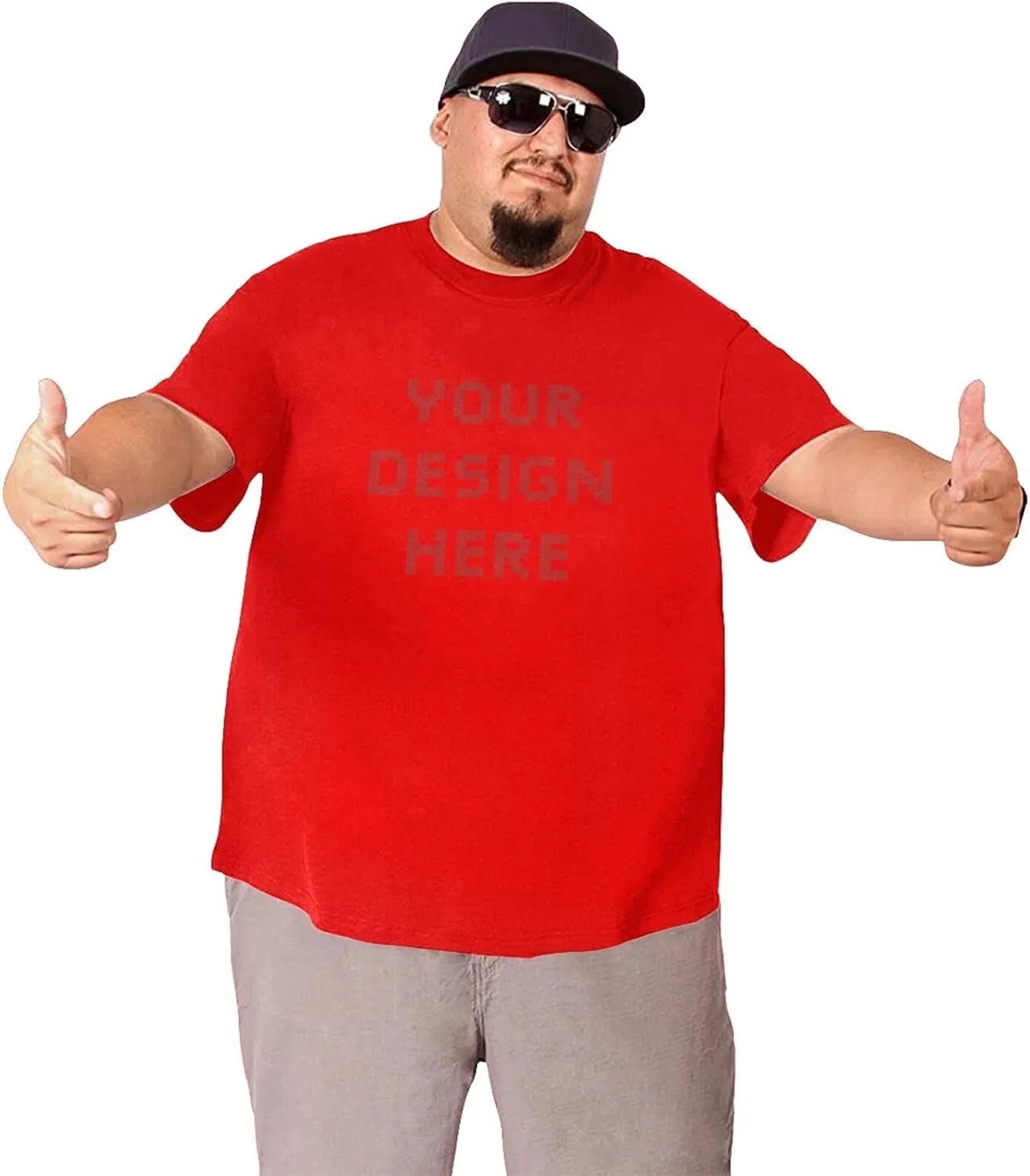 Мужская свободная футболка с фотопечатью Custom Big and Tall, Red — фото 3