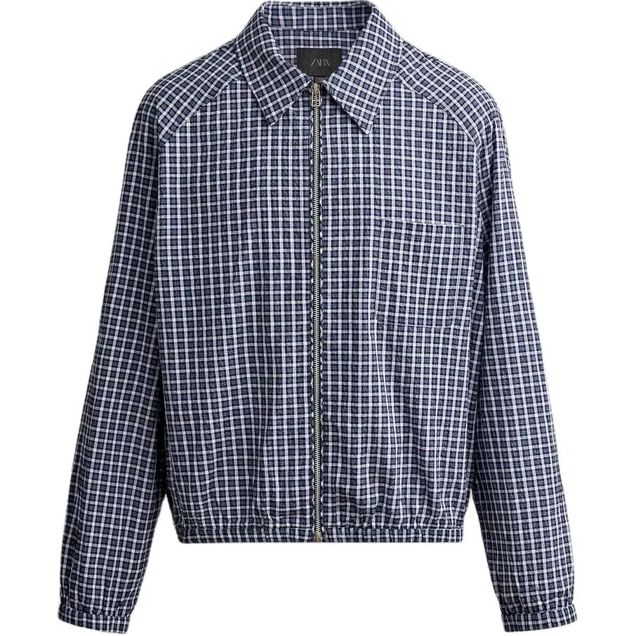 Мужское пальто с лацканами прямого кроя, синее, ZARA