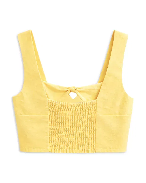 Детский топ для девочек с квадратным вырезом Hallie Solid Top KatieJ NYC, Crème Brulee — фото 4