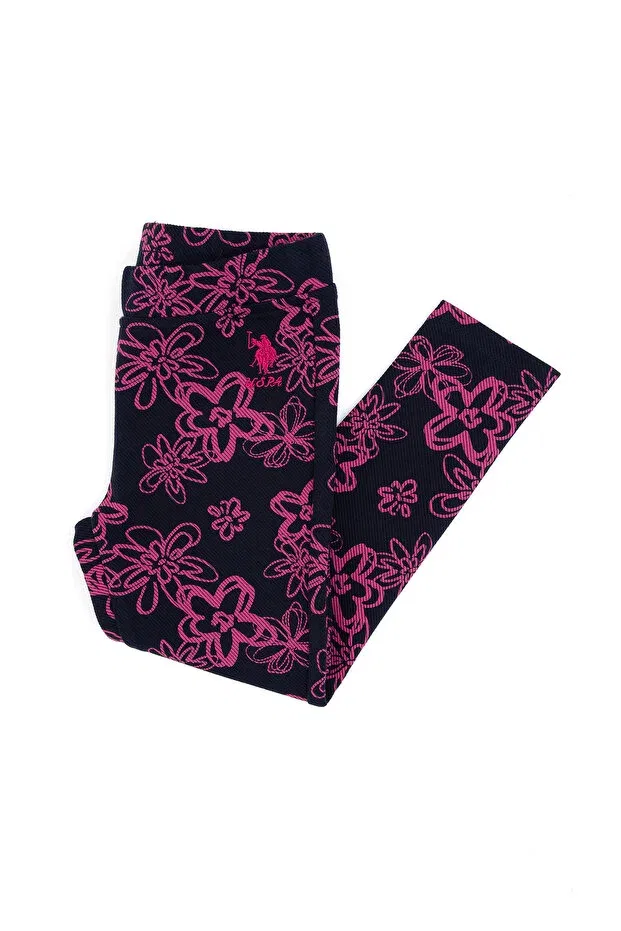 Детские леггинсы для девочек узкие U.S. Polo Assn., Navy Blue — фото 3