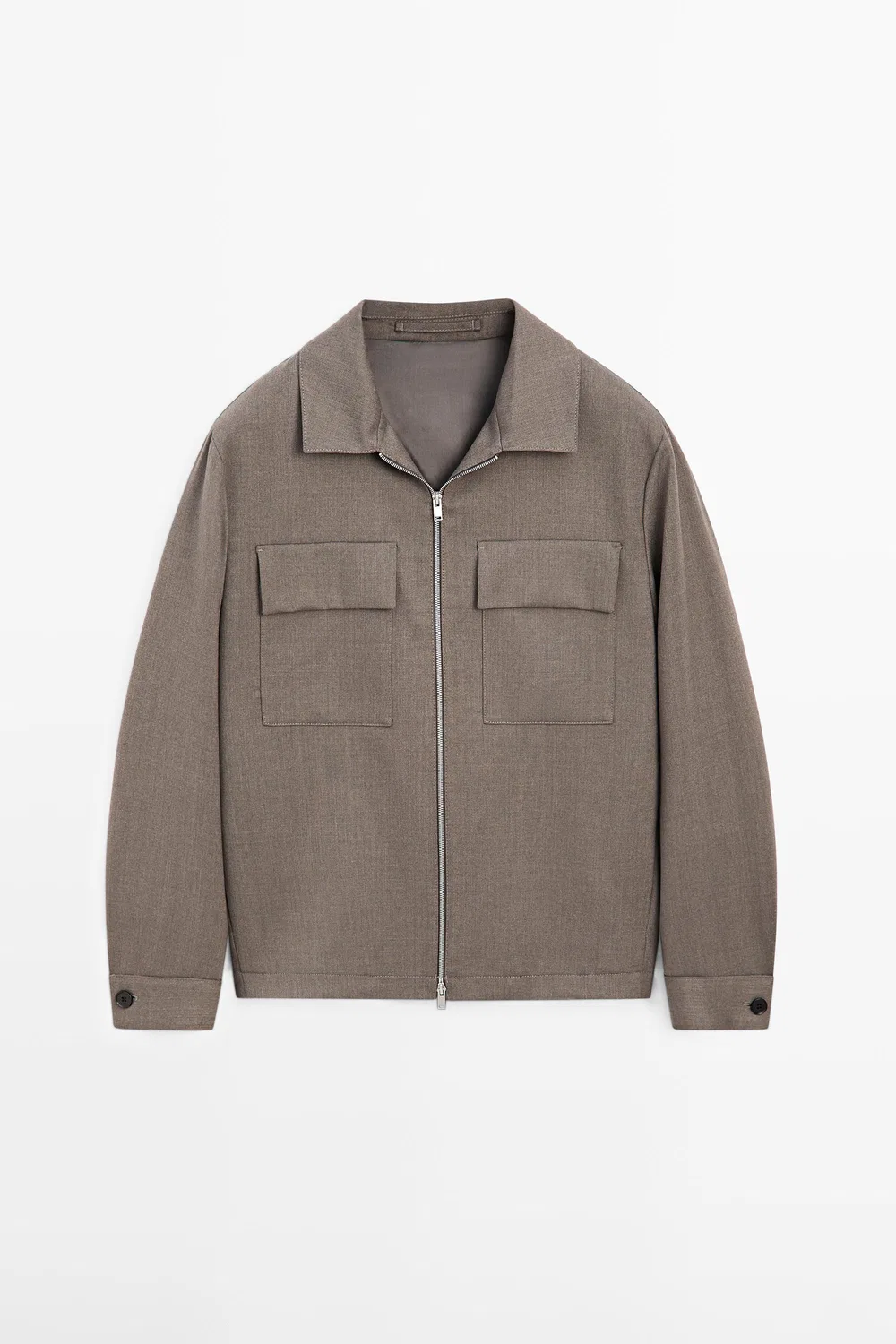 Рубашка из шерстяной смеси Massimo Dutti, Mink
