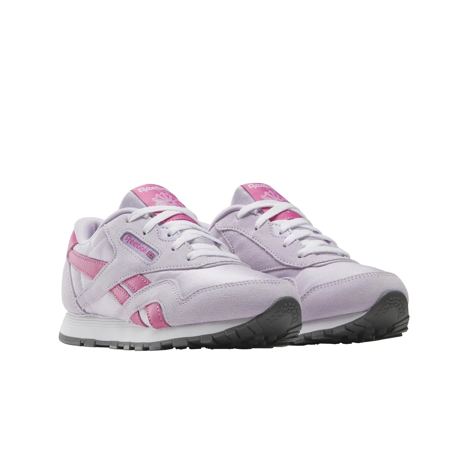 Детские кроссовки для девочек с принтом Reebok, White Pink True Pink — фото 2