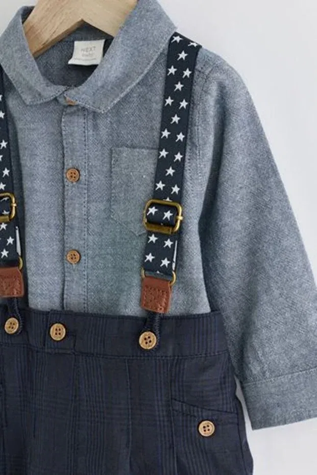 Детский комплект для мальчиков хлопковый с принтом Next Baby, Navy Blue — фото 4