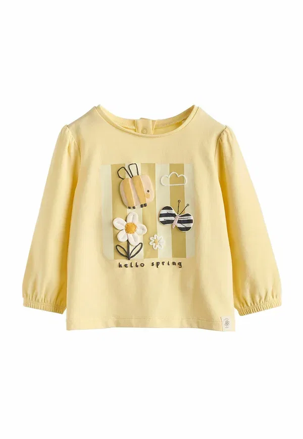 Комплект детский из 6 предметов с принтом Food, Next, pink/cream/brown print, желтый — фото 2
