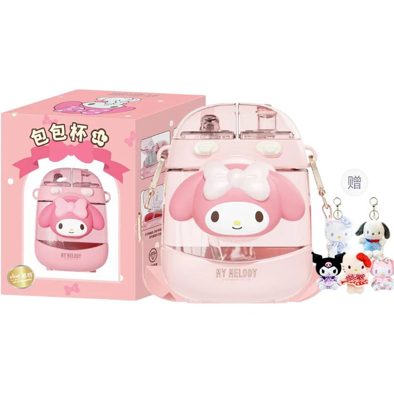Детская кружка с крышкой и трубочкой, с принтом My Melody, Sanrio, 1000 мл, My Melody Water Cup+Random Charm 1 Pc, White