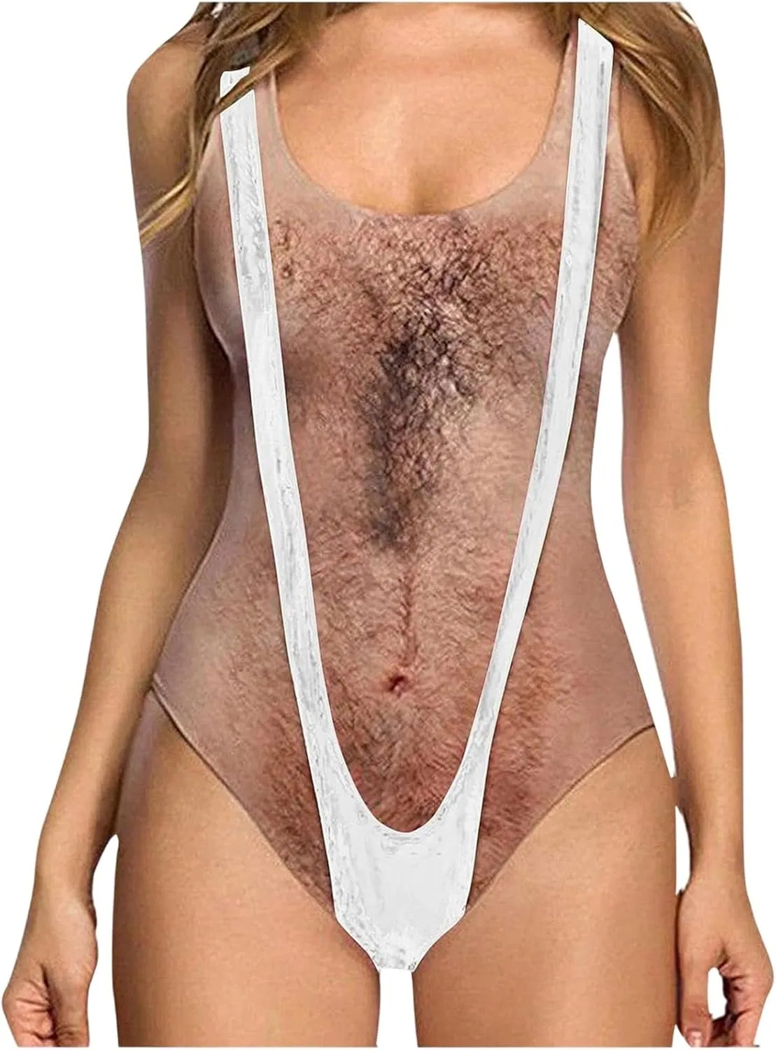 Женский слитный купальник с эффектом утяжки живота Plus Size, White