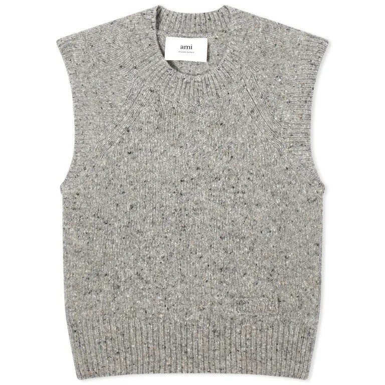 

Жилет Ami Paris Ami Logo Knit, серый