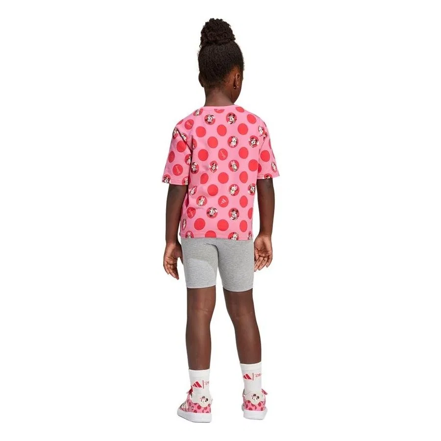 Детский спортивный комплект с принтом Minnie Mouse adidas, Розовый — фото 3