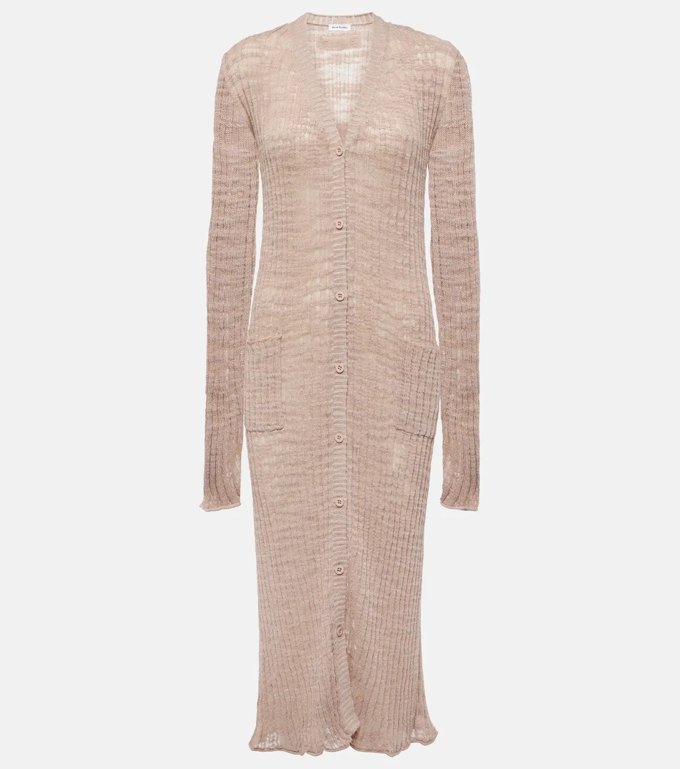 Кардиган из смесового льна Acne Studios, бежевый