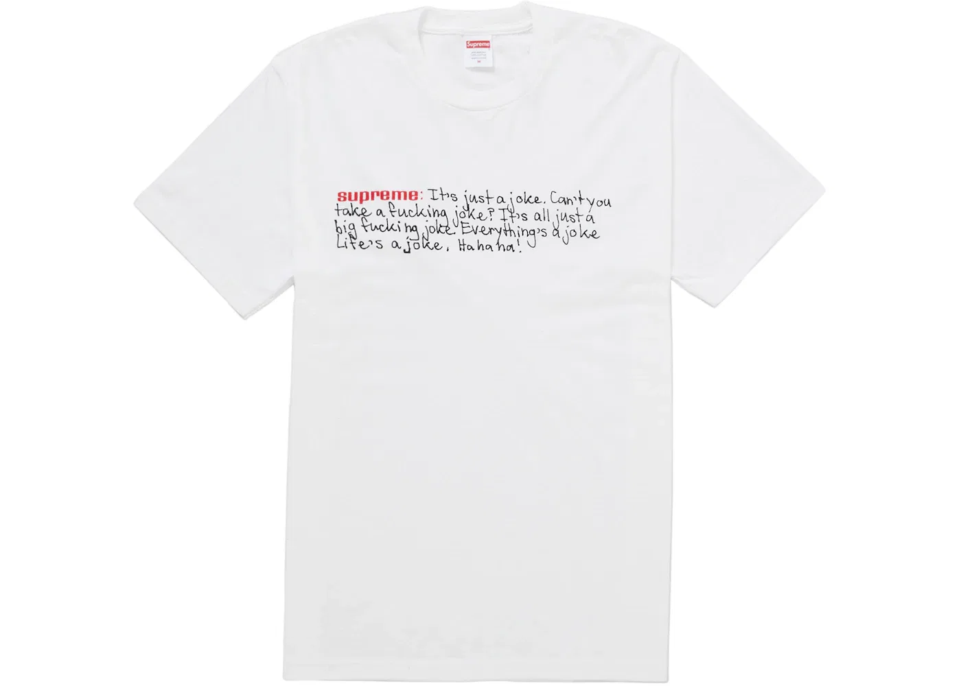 Мужская футболка с принтом Supreme Joke Tee Supreme, White