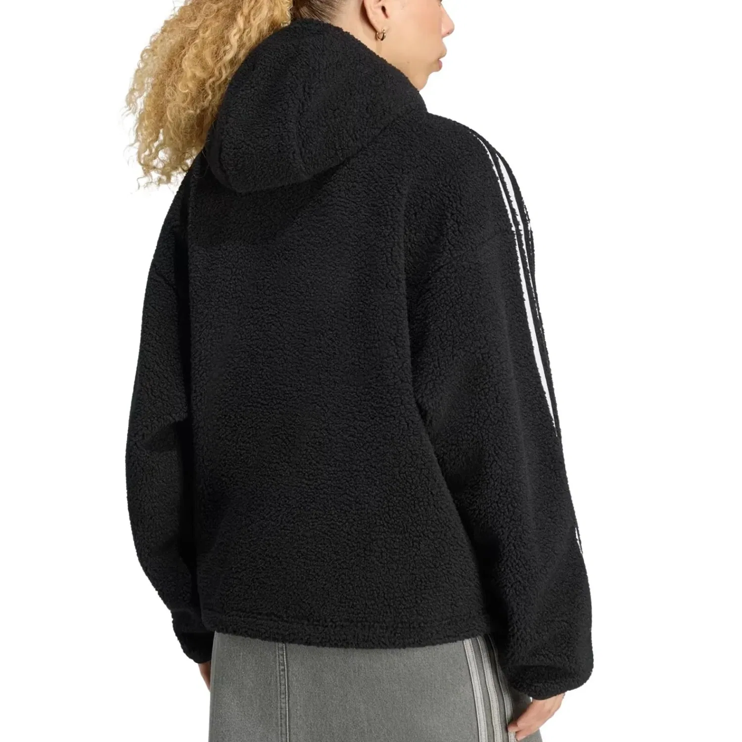 Женская куртка Jennie Fleece Hoodie Jacket Asia Sizing 'Black' adidas, черный — фото 3