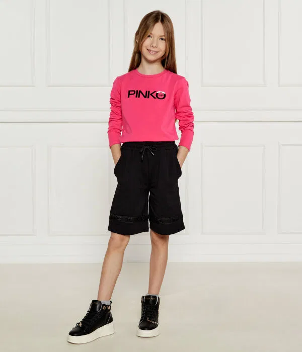 Детские шорты для девочек хлопковые Pinko Up, черный — фото 2