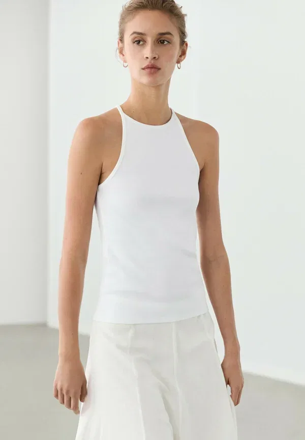 Топ хлопковый Massimo Dutti, White, белый