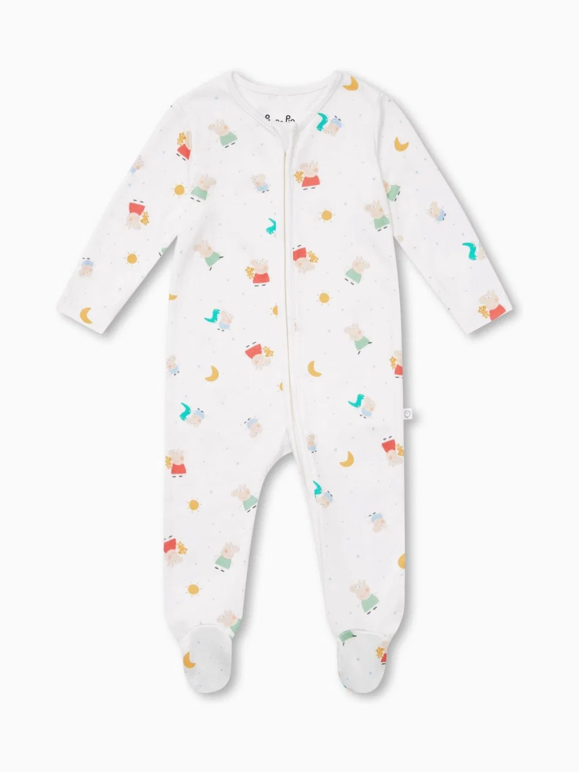 Комбинезон для сна Peppa Pig Supersoft 2 Way Zip Up Mori, белый — фото 3