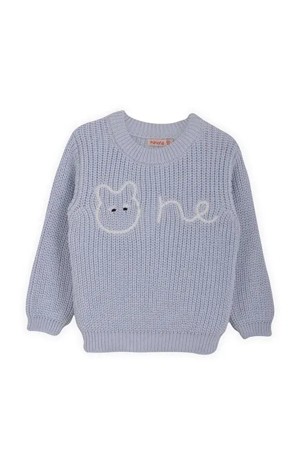 Детский кардиган для мальчиков с вышивкой Oversize Minora, Baby Blue — фото 2
