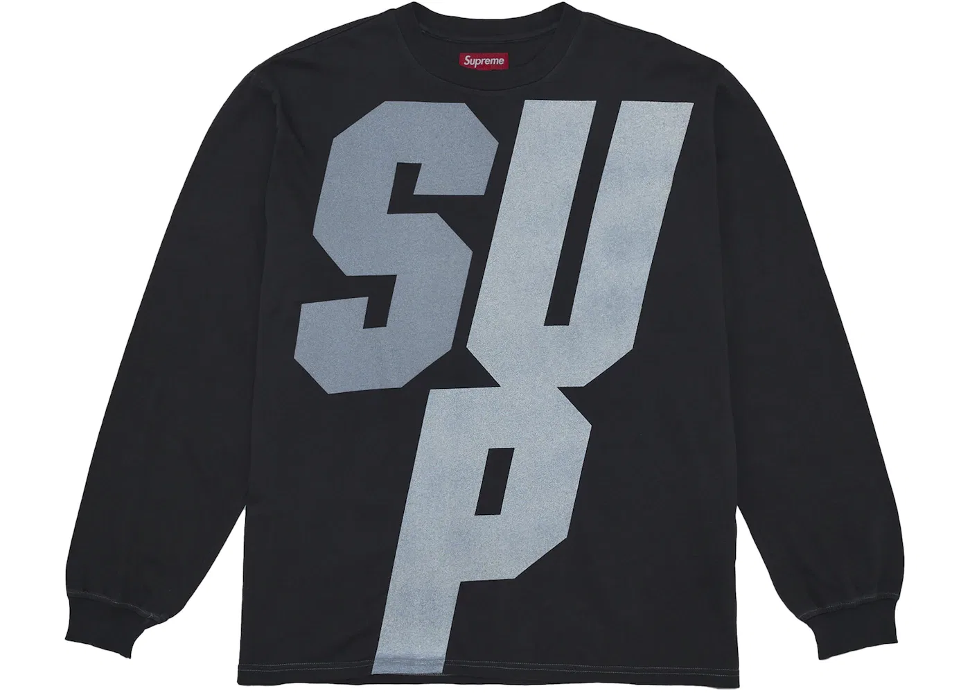 Мужская футболка с длинным рукавом с отражающими деталями Supreme, Black