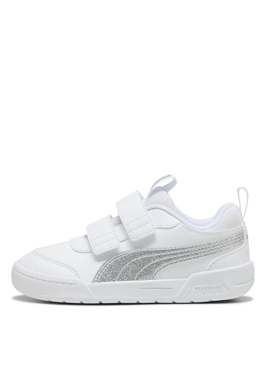 Детские кроссовки для девочек с гибкой подошвой PUMA Multiflex 2 Glitz FS V PS PUMA White PUMA Silver — фото 4