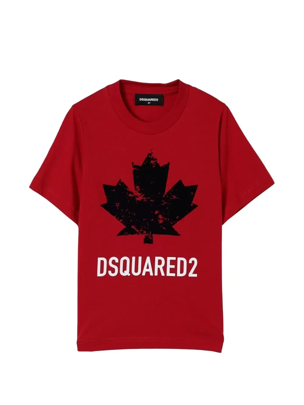 Футболка с логотипом в виде кленового листа DSQUARED2 KIDS, красный