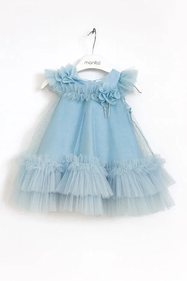 Детское платье для девочек с брошью Miss Hely Girls Kids, Blue