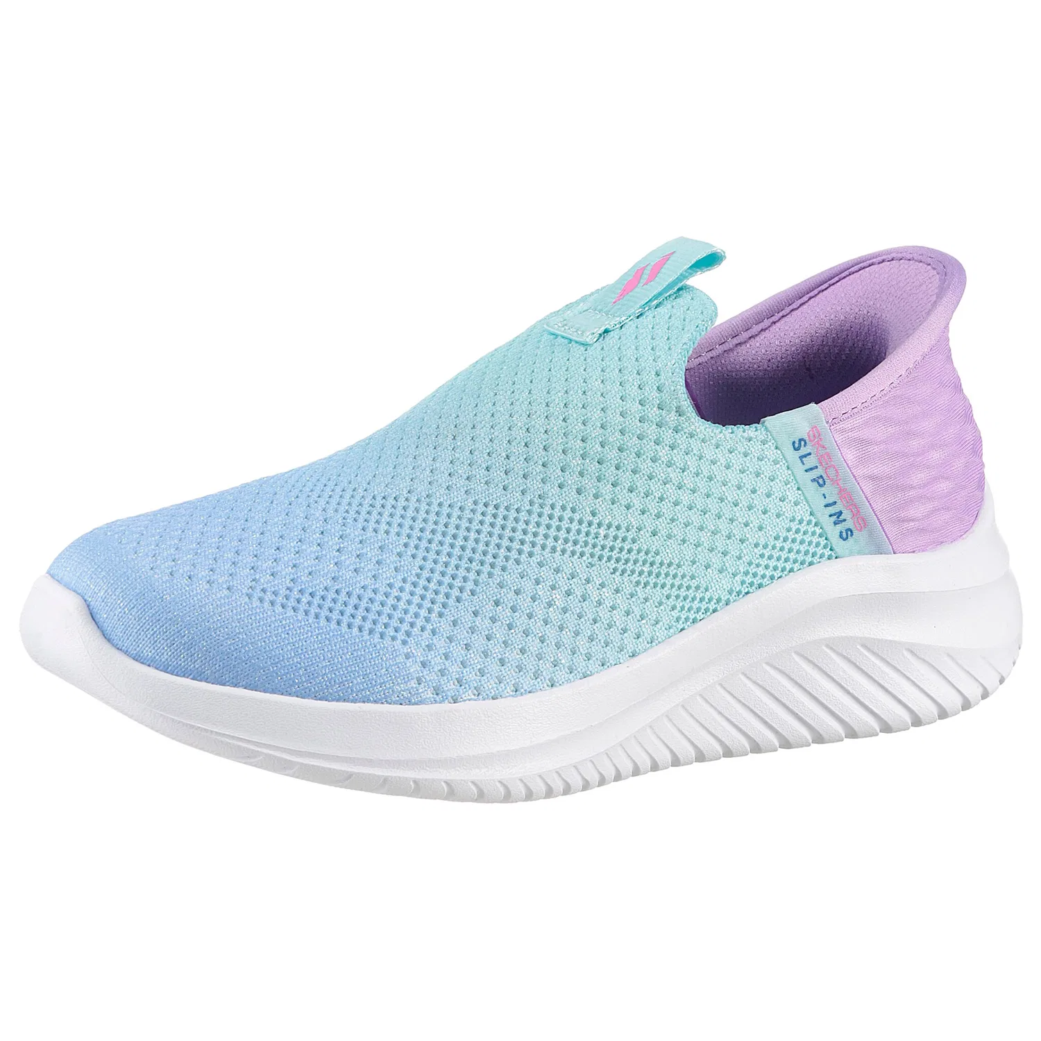 Детские текстильные кроссовки Slip-On Ultra Flex 3.0 Skechers, Light Blue-Lavender