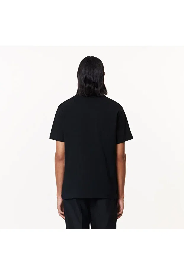 Футболка мужская Lacoste, хлопок, однотонная, черный — фото 3