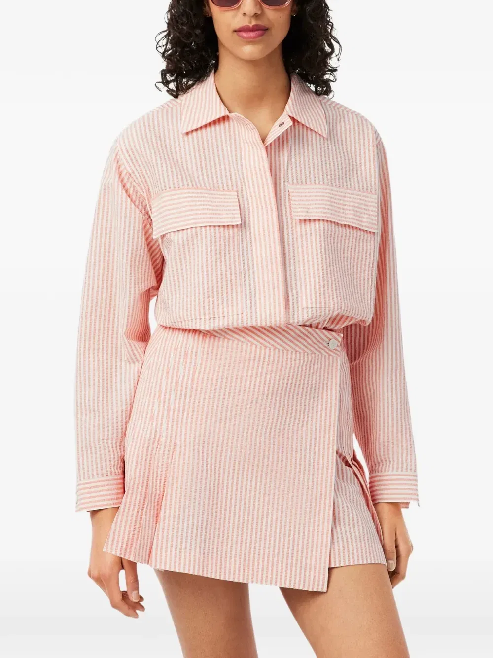 Рубашка Lacoste в полоску, белый